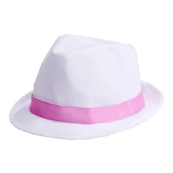 Chapeau détective blanc liseré coloré (3 modèles)