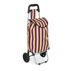Chariot de course 25L rayures bayadères trolley avec 2 roulettes (2 modèles)