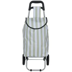 Chariot de course 25L rayures bayadères trolley avec 2 roulettes (2 modèles)