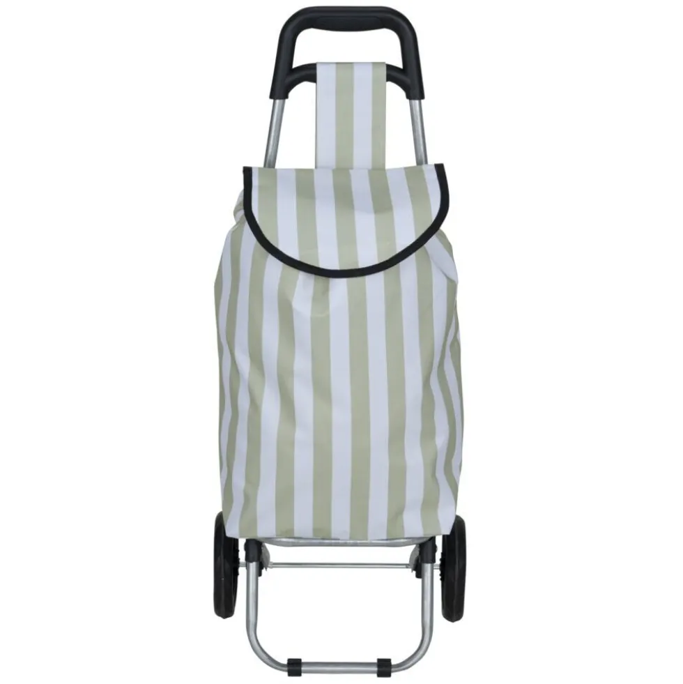 Chariot de course 25L rayures bayadères trolley avec 2 roulettes (2 modèles)