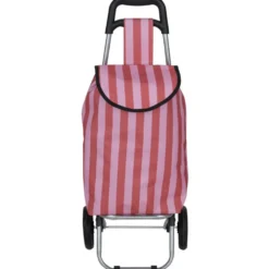 Chariot de course 25L rayures bayadères trolley avec 2 roulettes (2 modèles)