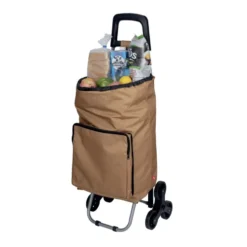 Chariot de course 3 roues marron 35x18xH97cm