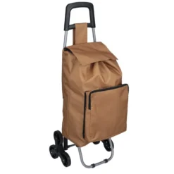 Chariot de course 3 roues marron 35x18xH97cm