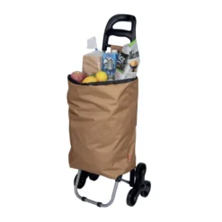 Chariot de course 3 roues marron 35x26xH89cm