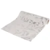 Chemin de table beige motif feuillage argenté 3m