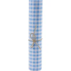 Chemin de table à carreaux rose ou bleu polycoton L300x28cm