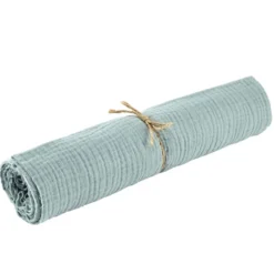 Chemin de table 100% coton vert céladon 30x280cm