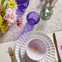Chemin de table polycoton motif fleur liberty 28x300cm