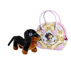 Chien peluche avec sac de transport