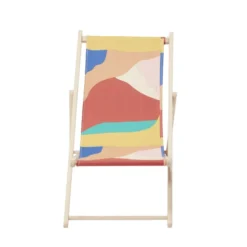 Chilienne bois et tissu coton multicolore 96x56xH96cm