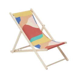 Chilienne bois et tissu coton multicolore 96x56xH96cm
