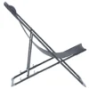 Chilienne Garden pliante avec têtière 3 positions grise 56x82xH76-90cm