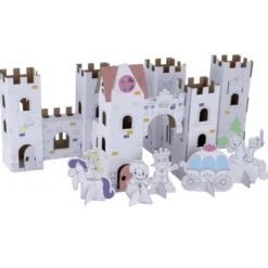 Château 3D en carton à colorier (2 modèles)