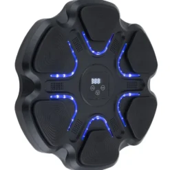 Cible de boxe murale bluetooth musicale et lumineuse noire Ø38cm