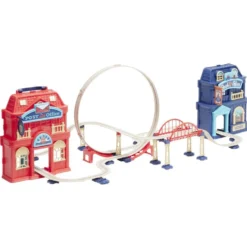 Circuit locomotive et gare dans valise 2en1 103x37xH36cm