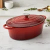 Cocotte ovale 4,3L fonte rouge tous feux dont induction 30x23xH11cm