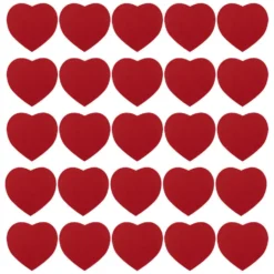Coeur adhésif rouge x25