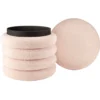Coffre pouf Clara curly effet laine bouclée rose Ø40xH40cm