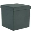 Coffre pouf Clara Noir - L38 x P38 x H37,5 cm