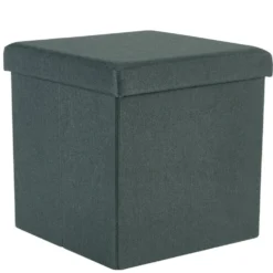 Coffre pouf Clara Noir - L38 x P38 x H37,5 cm