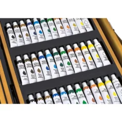 Coffret artiste en bois dessin et peinture 174 pièces