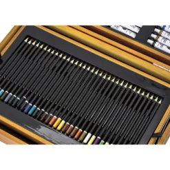 Coffret artiste en bois dessin et peinture 174 pièces