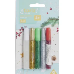 Colle colorée pailletée 10ml x5