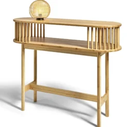 Console Gaïa bambou naturel - L100xP30xH80cm