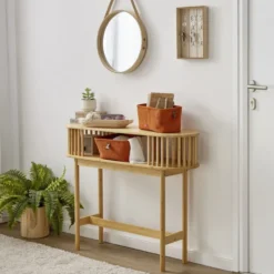 Console Gaïa bambou naturel - L100xP30xH80cm