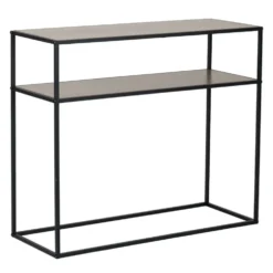 Console métal et Bois Luffi 2 niveaux 80x30xH68,5cm