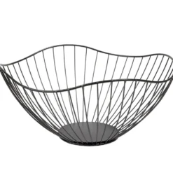 Corbeille à fruit en métal noir Ø26,5xH11cm