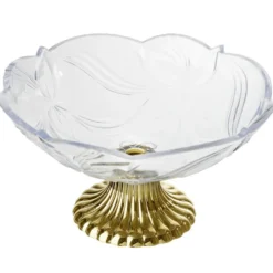 Corbeille à fruit plastique pied doré Ø24xH13cm