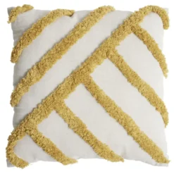 Coussin carré blanc écru tufté coloré 40x40cm (3 modèles)