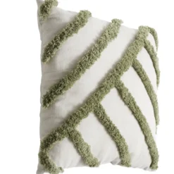 Coussin carré blanc écru tufté coloré 40x40cm (3 modèles)