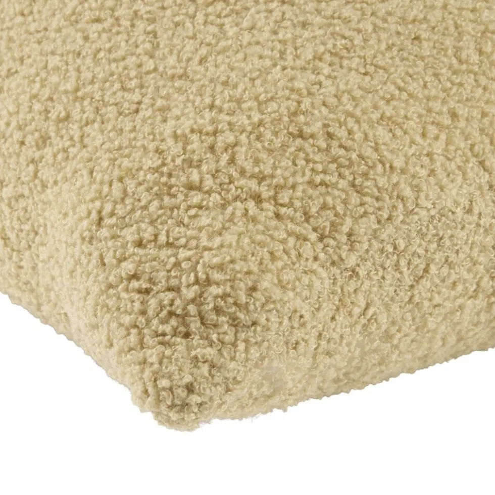 Coussin carré bouclette beige 45x45cm