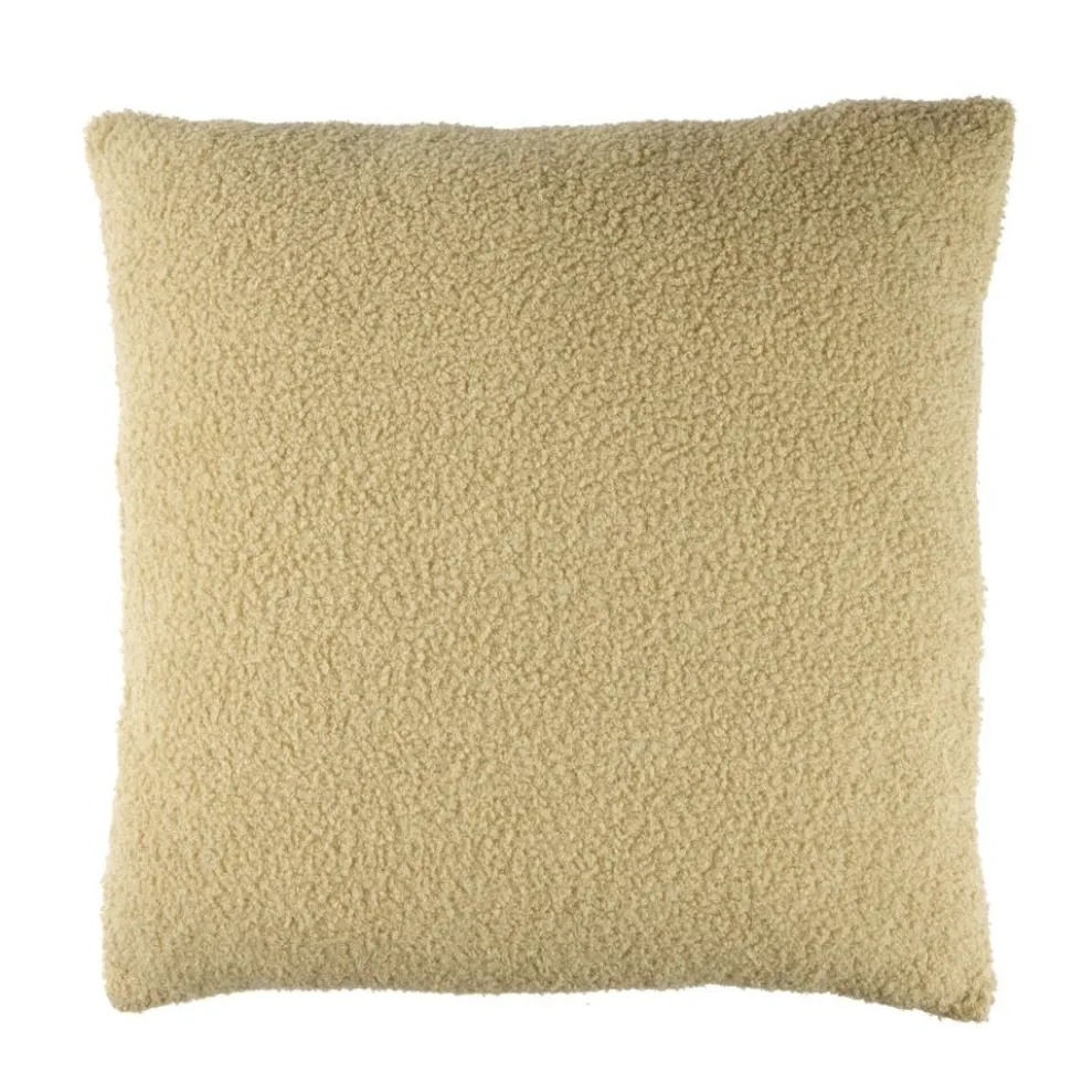 Coussin carré bouclette beige 45x45cm