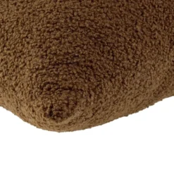 Coussin carré bouclette marron foncé 45x45cm