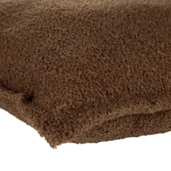 Coussin carré bouclette uni 60x60cm (2 modèles rouge ou marron)