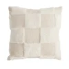Coussin carré déco fourrure Teddy motif beige 45x45cm (2 modèles)