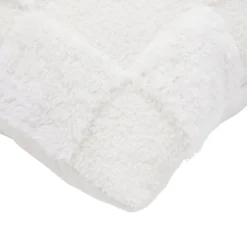 Coussin carré déco fourrure Teddy motif beige 45x45cm (2 modèles)