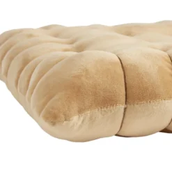 Coussin carré forme biscuit au beurre marron 40x40cm