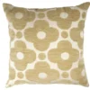 Coussin carré jacquard chenille fleur marron 40x40cm