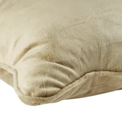 Coussin carré velours bords vague taupe 40x40cm