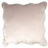 Coussin carré velours bords vague rose 40x40cm