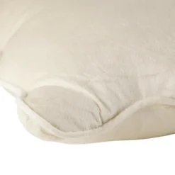 Coussin carré velours bords vague beige 40x40cm