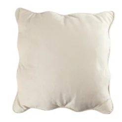 Coussin carré velours bords vague beige 40x40cm