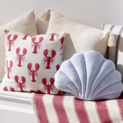 Coussin coquillage bleu 28x38cm