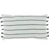 Coussin déco tufté rayures 30x50cm blanc