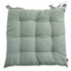 Coussin de chaise carré à nouettes polyester vert 38x38cm