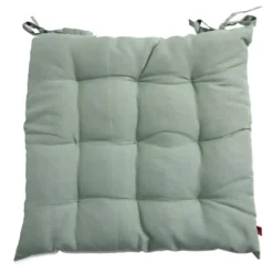 Coussin de chaise carré à nouettes polyester vert 38x38cm